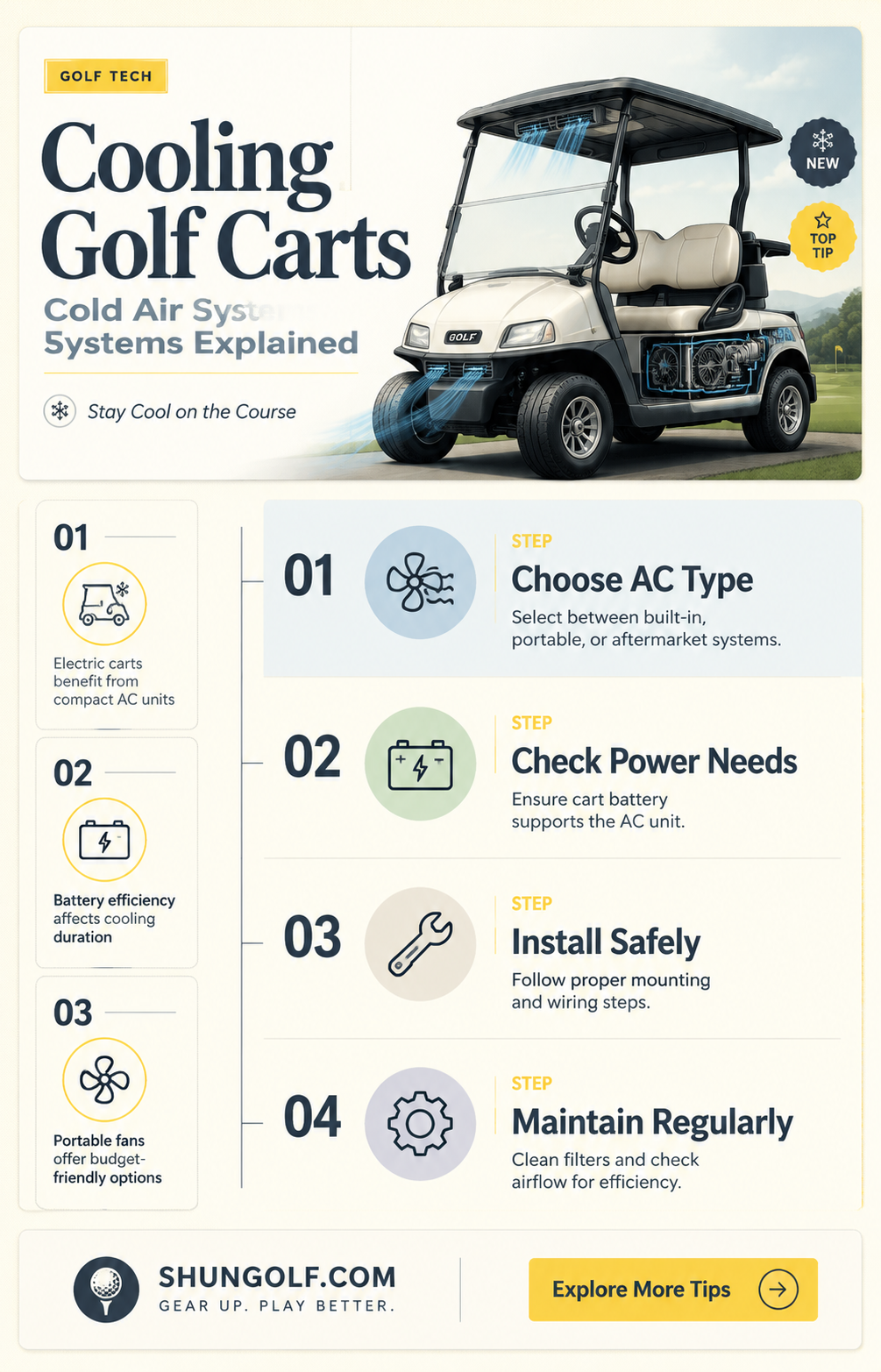 are cold car air conditioning system for golf carts
