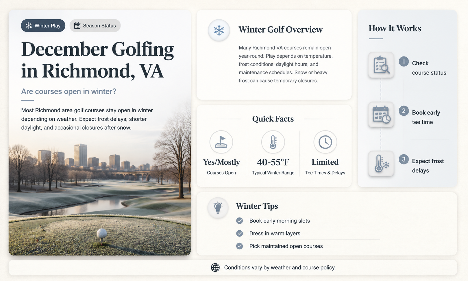 are golf courses open in richmond va in december
