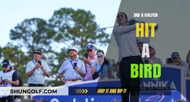 Golfer Swings, Bird Takes Flight