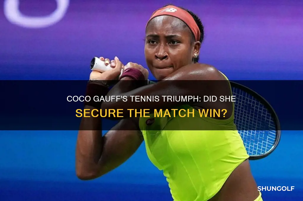 did coco golf win her tennis match