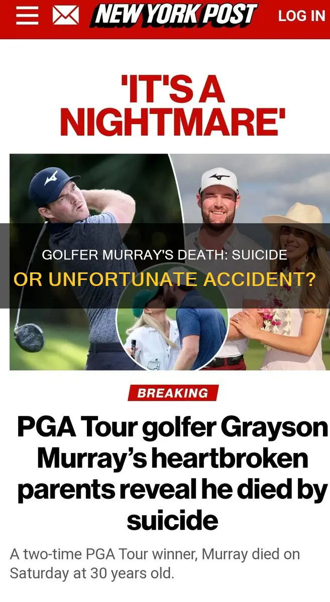 did golfer murray commit suicide