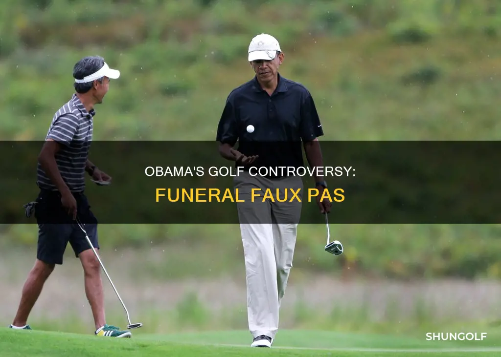 did obama golf during funeral