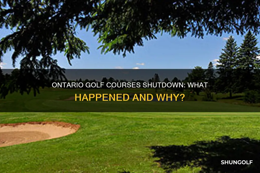 did ontario close golf courses