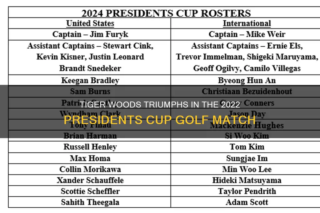 did tiger won his presidents golf match