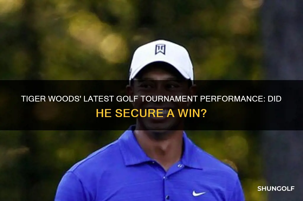 did tiger woods win a golf tourney this week