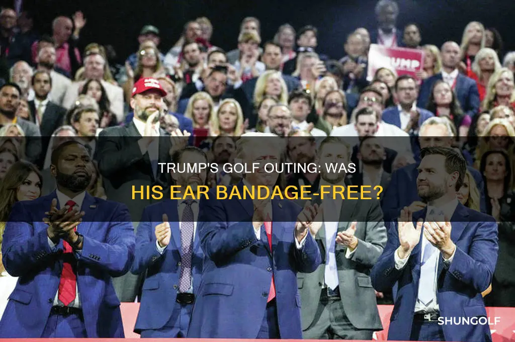 did trump golf without a bandage on his ear