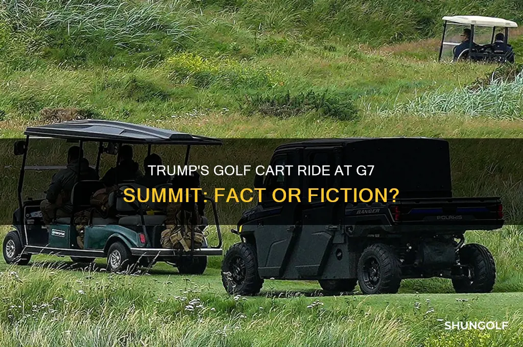 did trump ride a golf cart at g7