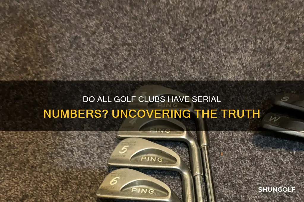 do all golf clubs have serial numbers