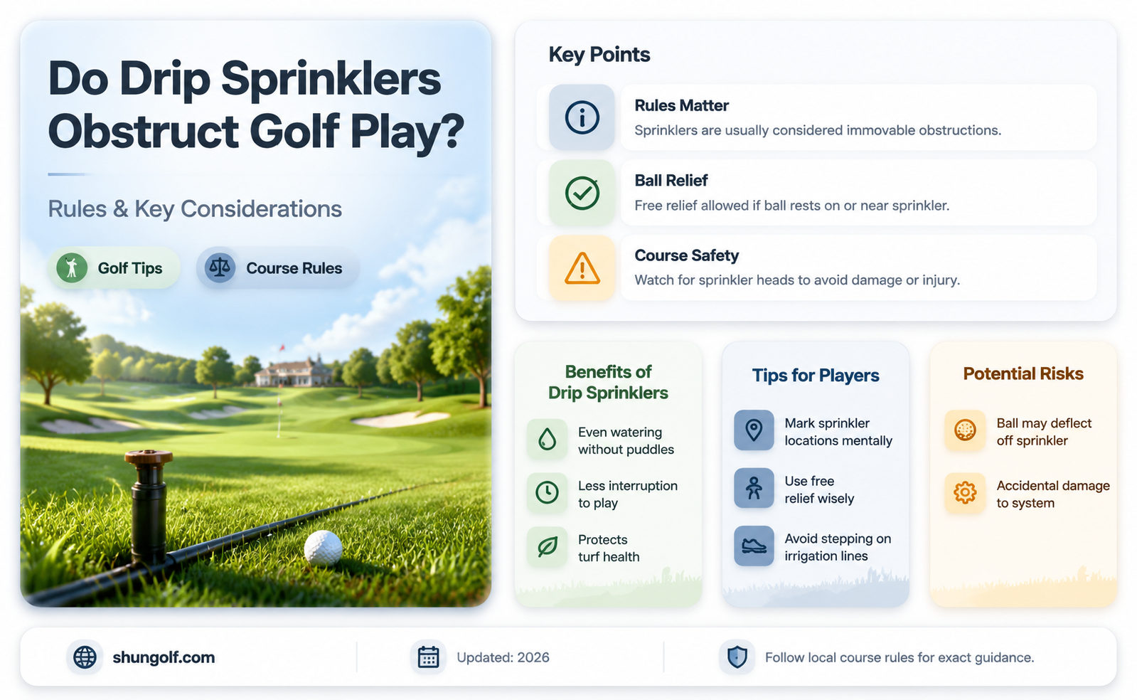 are drip sprinklers considered an obstruction in golf