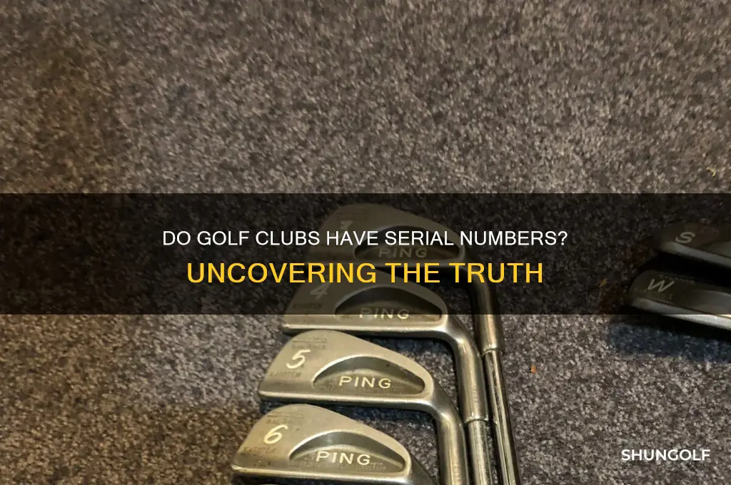 do golf clubs have serial numbers