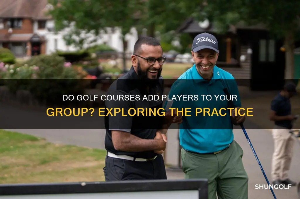 do golf courses add players to your gorup
