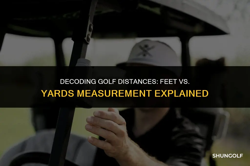 do they masure golf shots in fet or yards