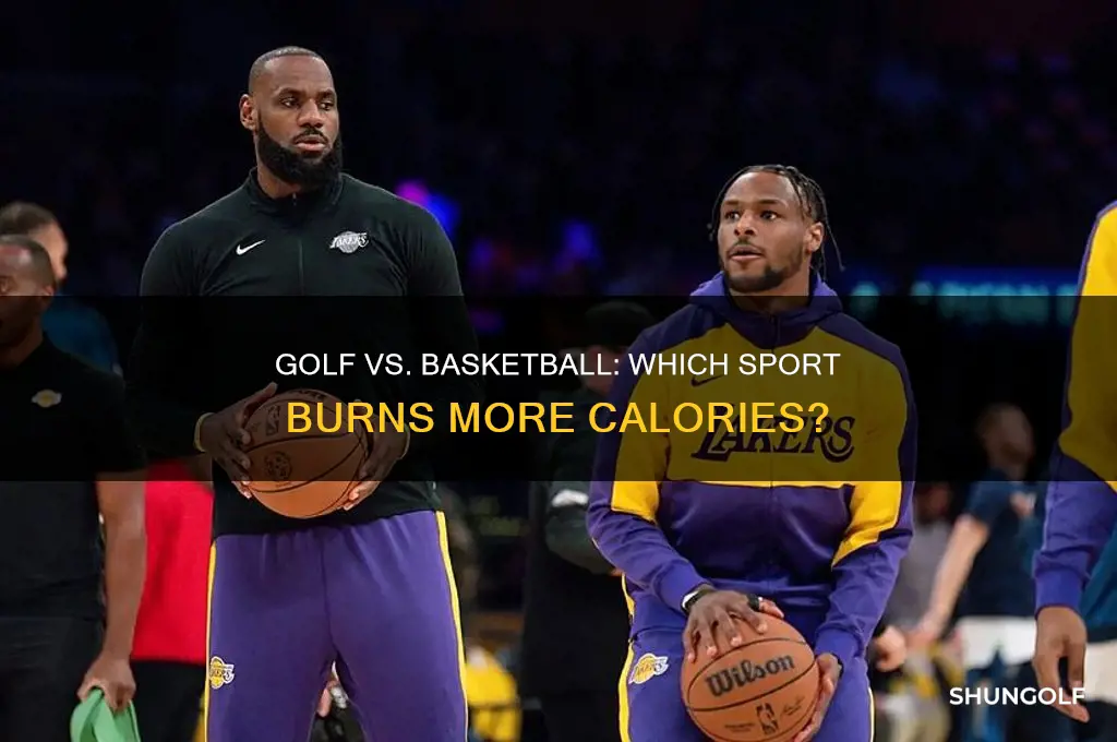 do you burn more calories playing golf or basketball