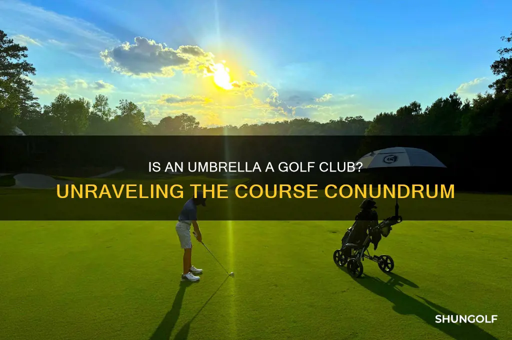 does an umbrella count as a golf club