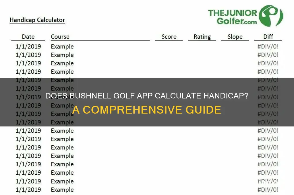 does bushnell golf app calculate handicap