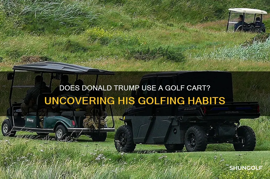 does donald trump use a golf cart when golfing