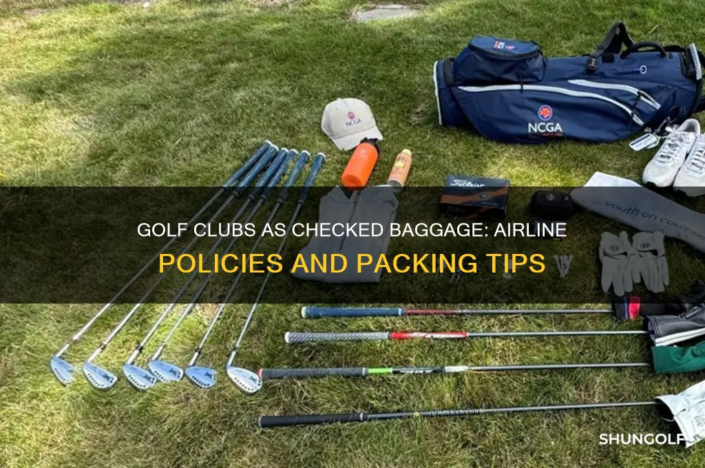 does golf clubs count as checked baggage