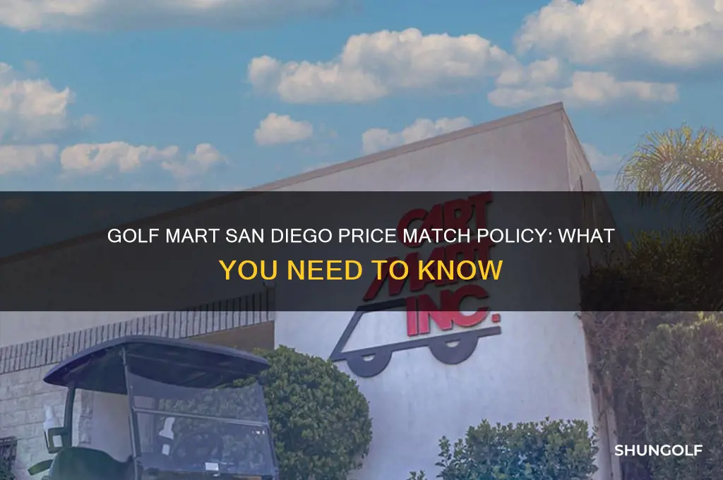 does golf mart san diego price match