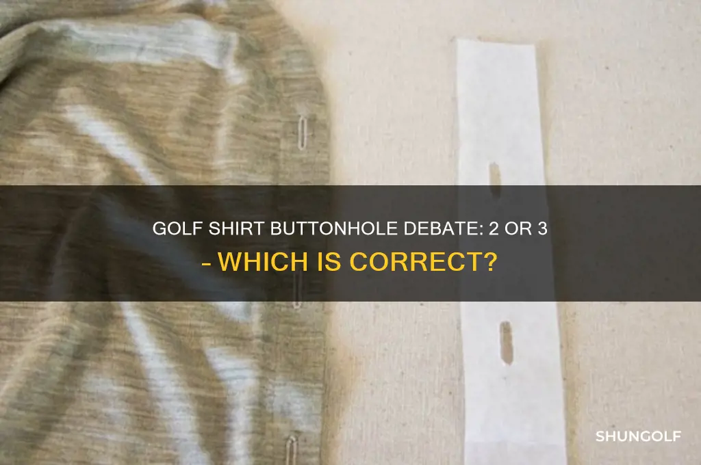 does golf shirt have 2 or 3 buttonholes