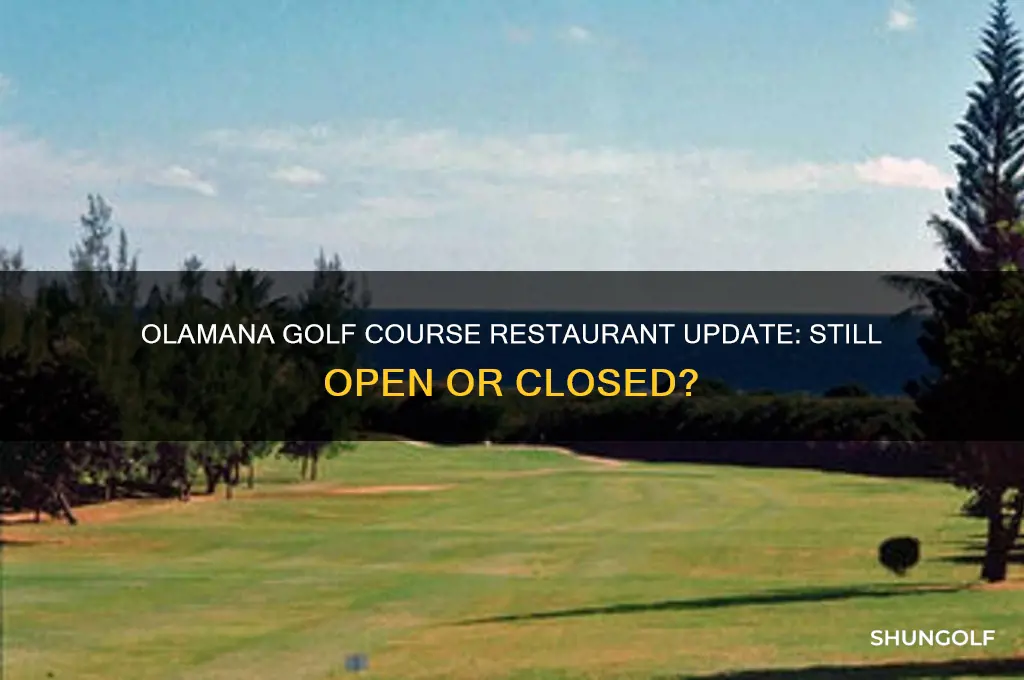 does olamana golf course have a restaurant any more