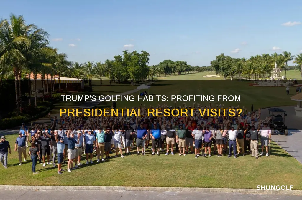 does president trump profit from golfing at his resorts