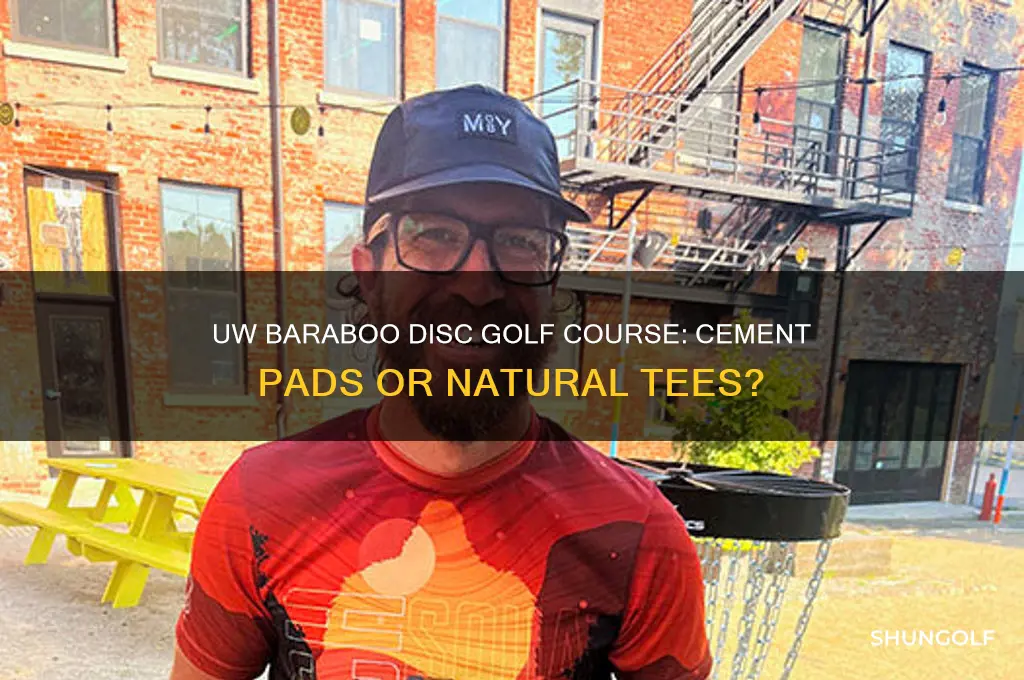 does uw baraboo disc golf course have cement pads