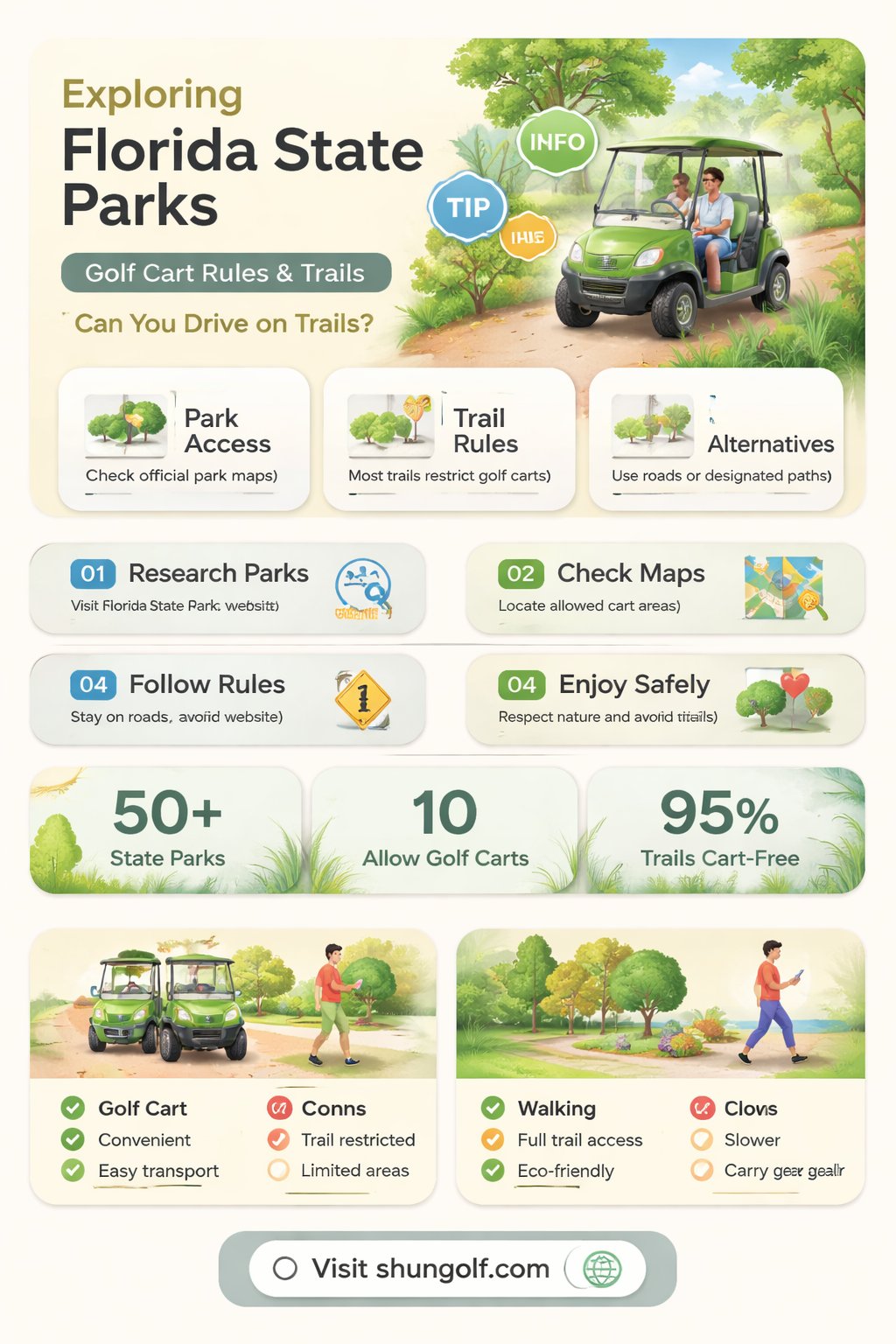 are golf carts allowed in florida state parks
