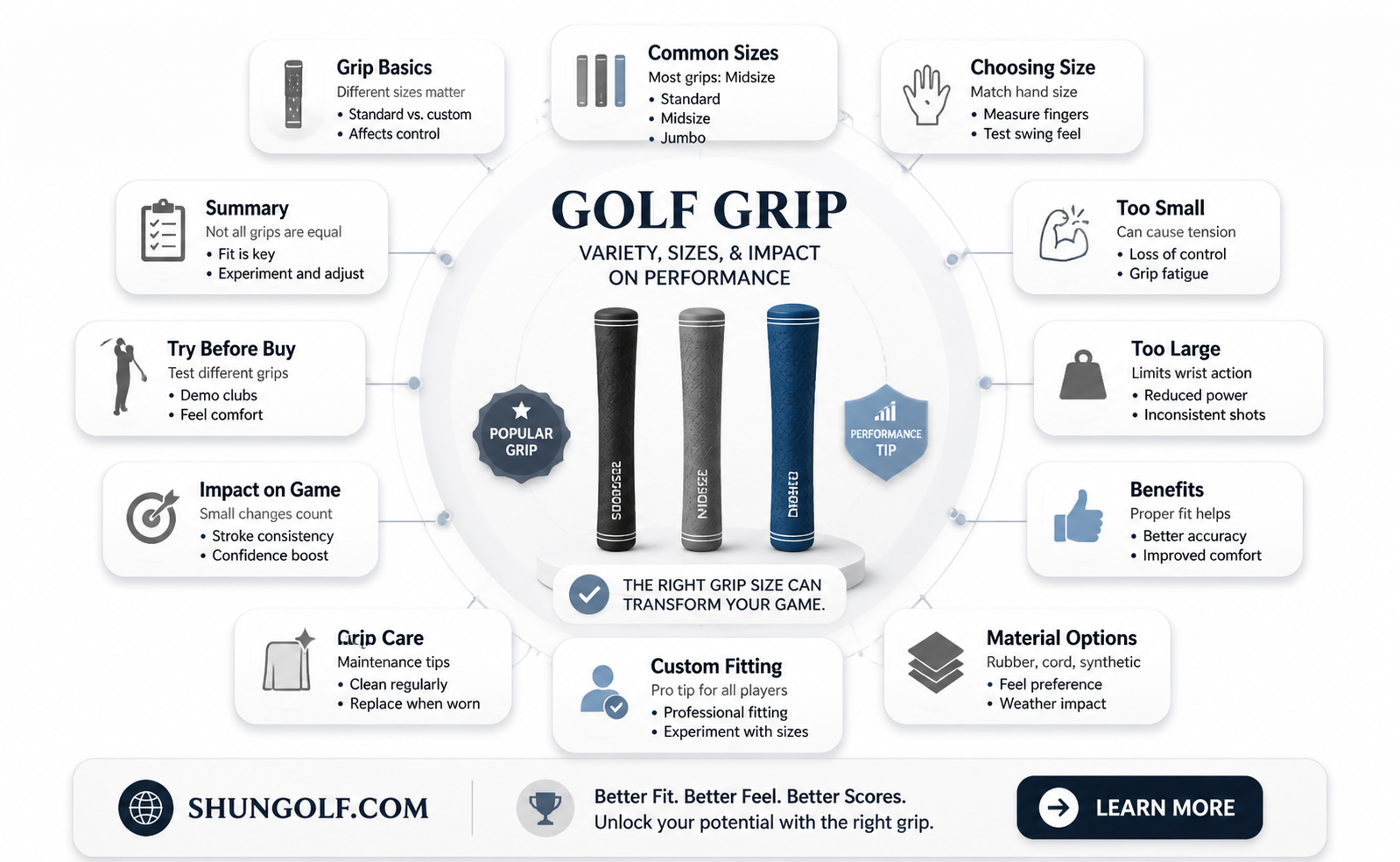 are all golf grips the same size