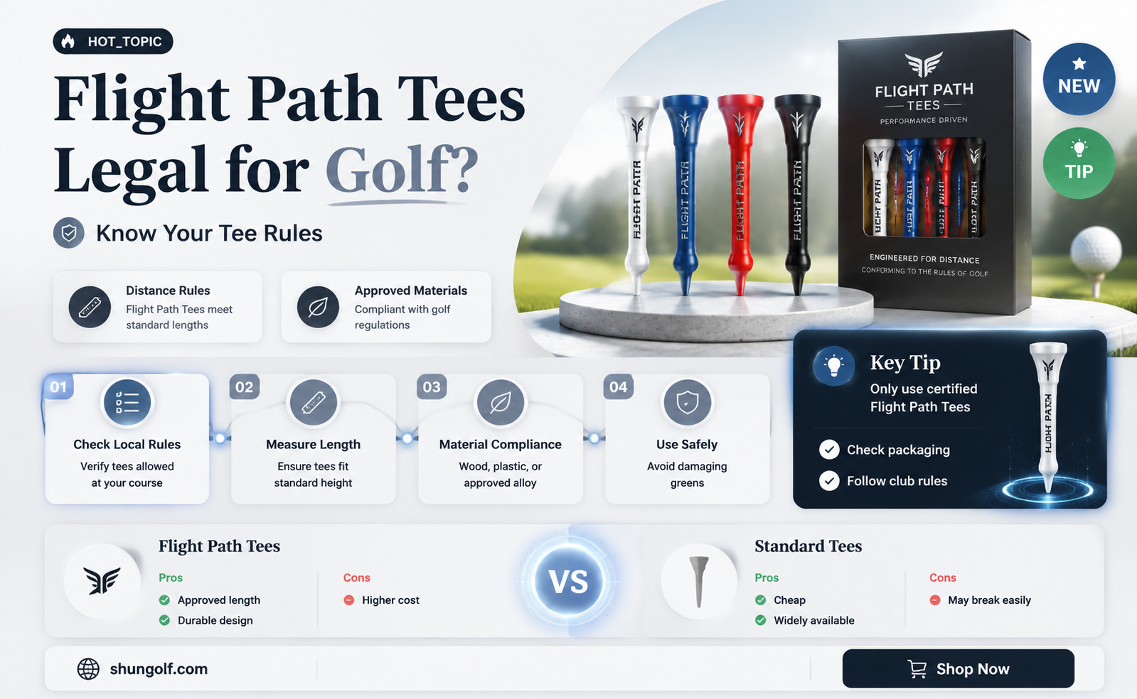 are flight path golf tees legal