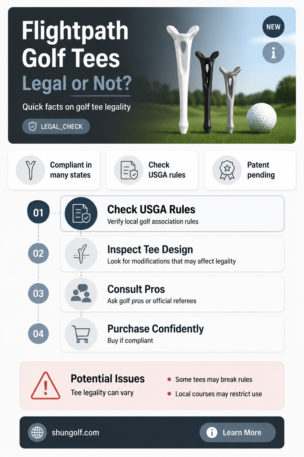 are flightpath golf tees legal