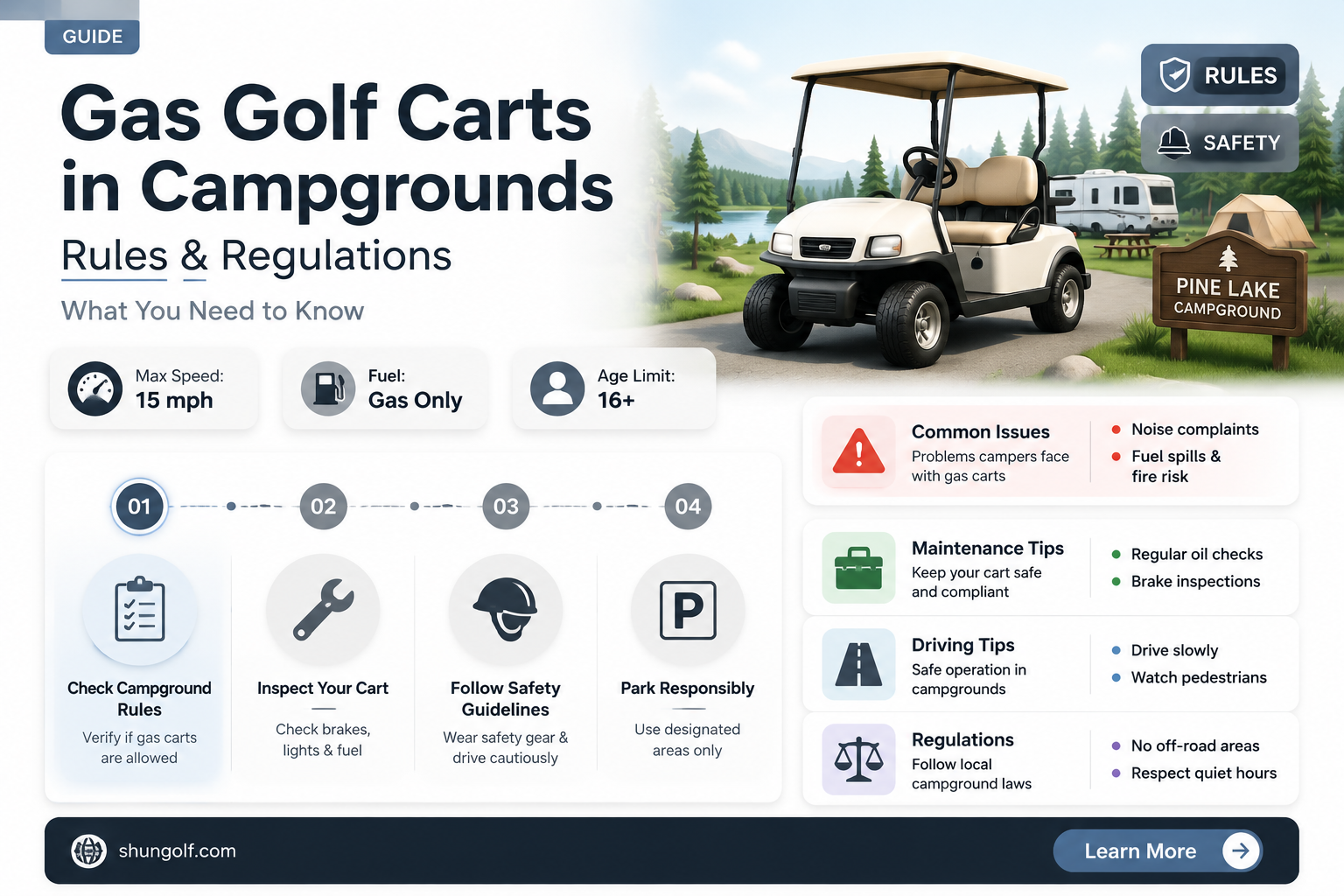 are gas golf carts allowed in campgrounds