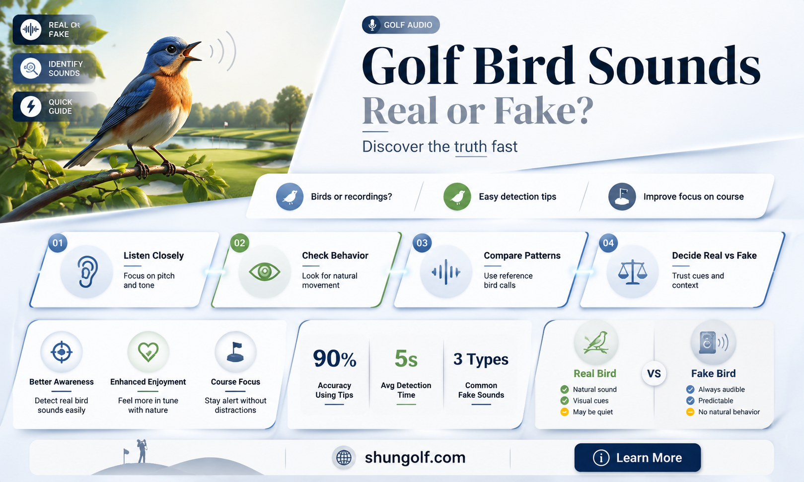 are bird sounds in golf real
