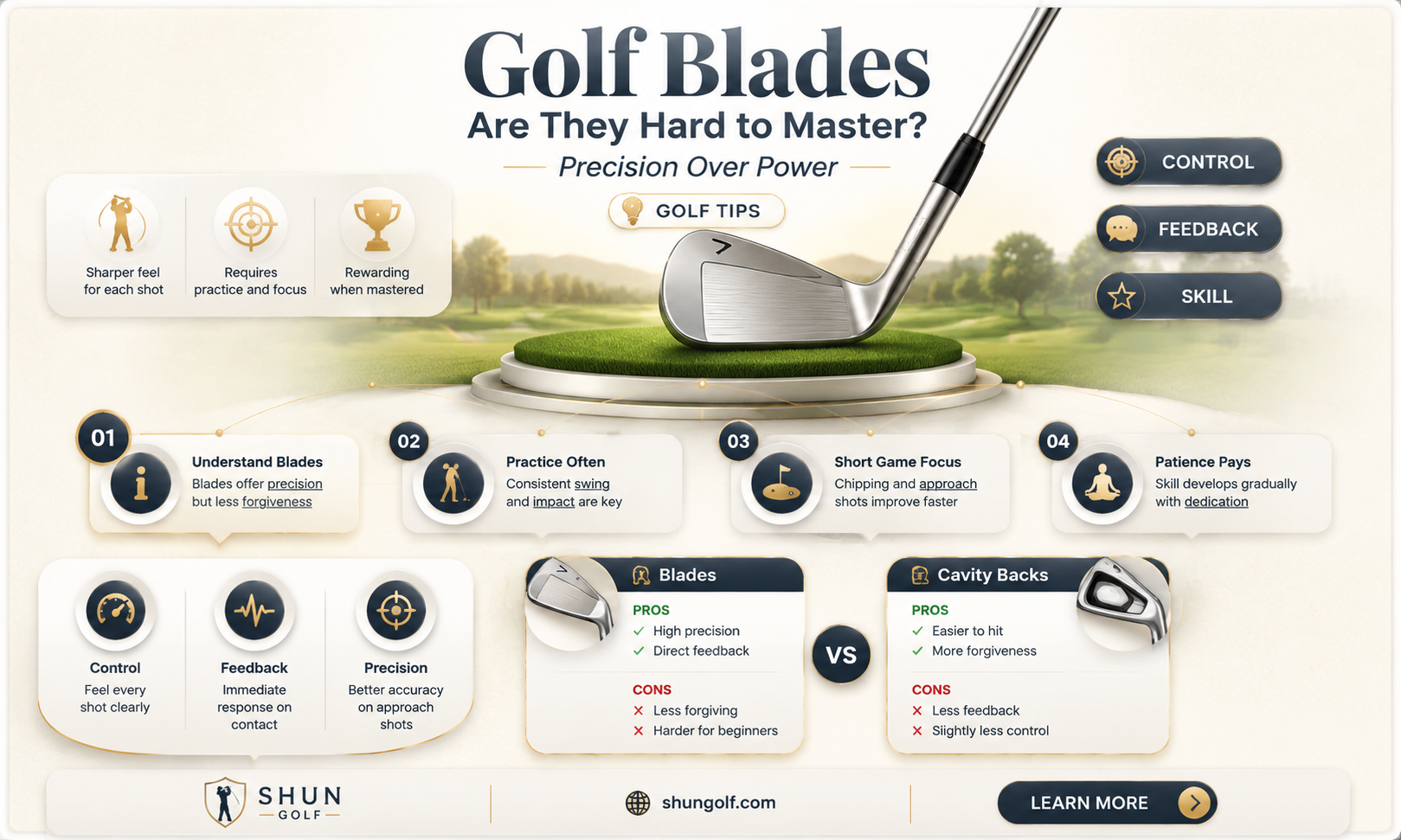 are golf blades hard to hit