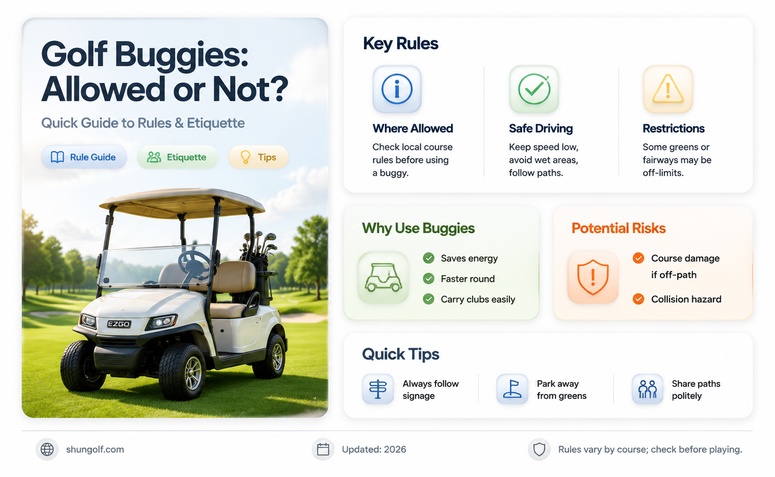 are buggies allowed in golf competitions