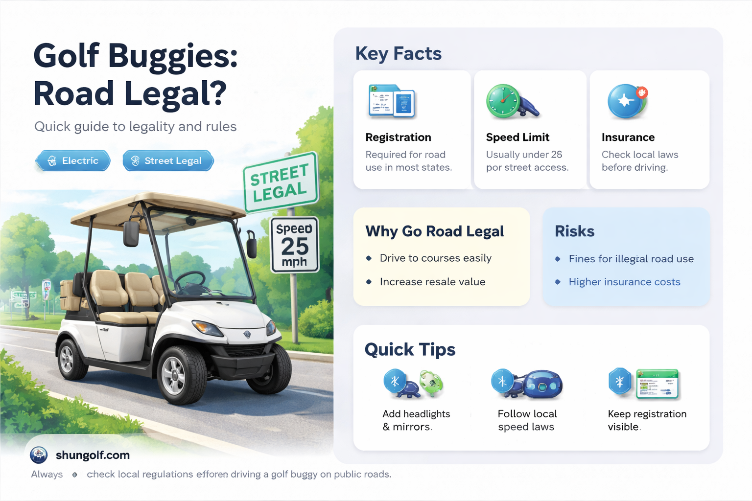 are golf buggies road legal
