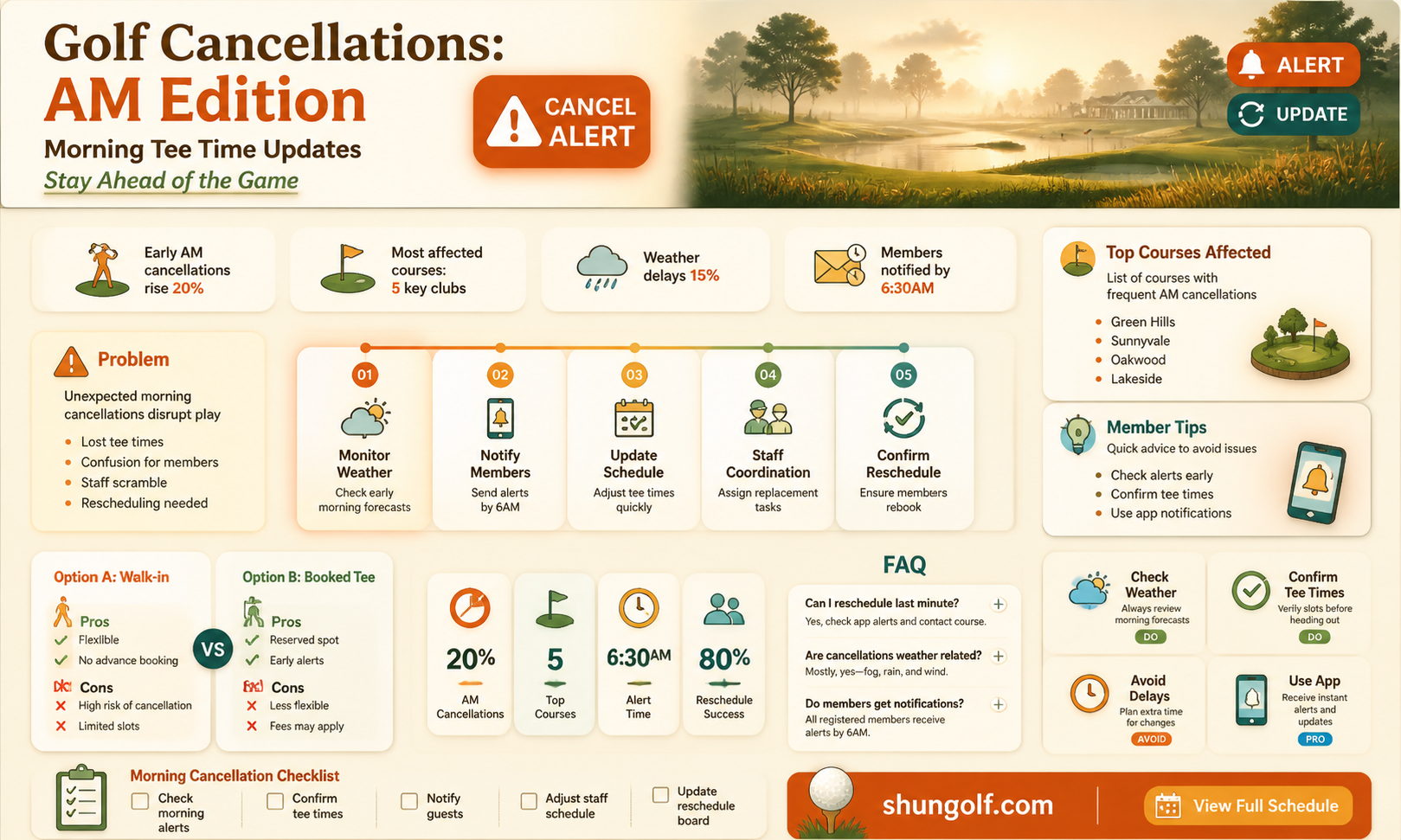 am golf cancellations