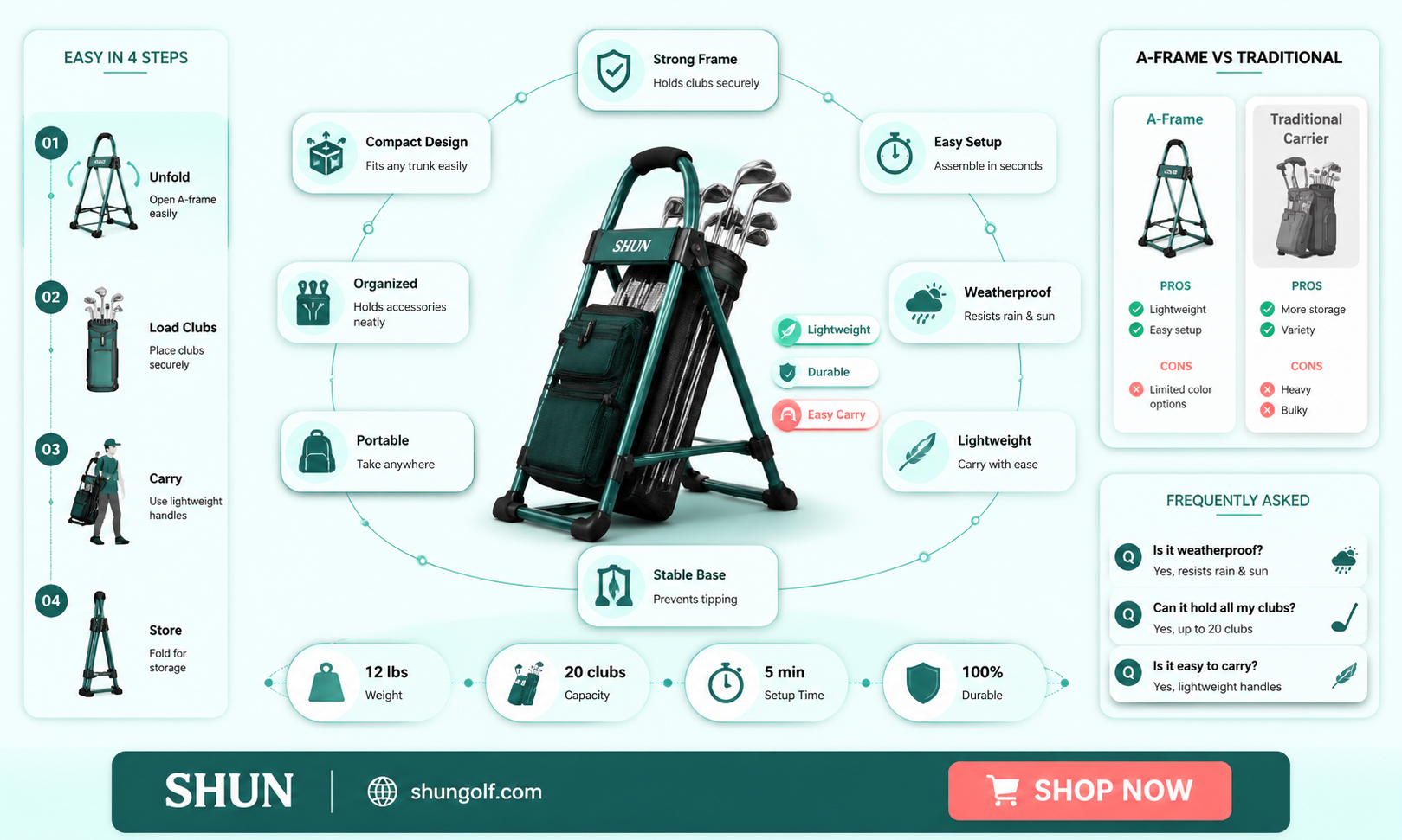 a-frame golf carrier