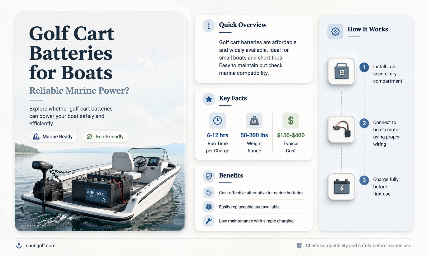 are golf cart batteries good for boats