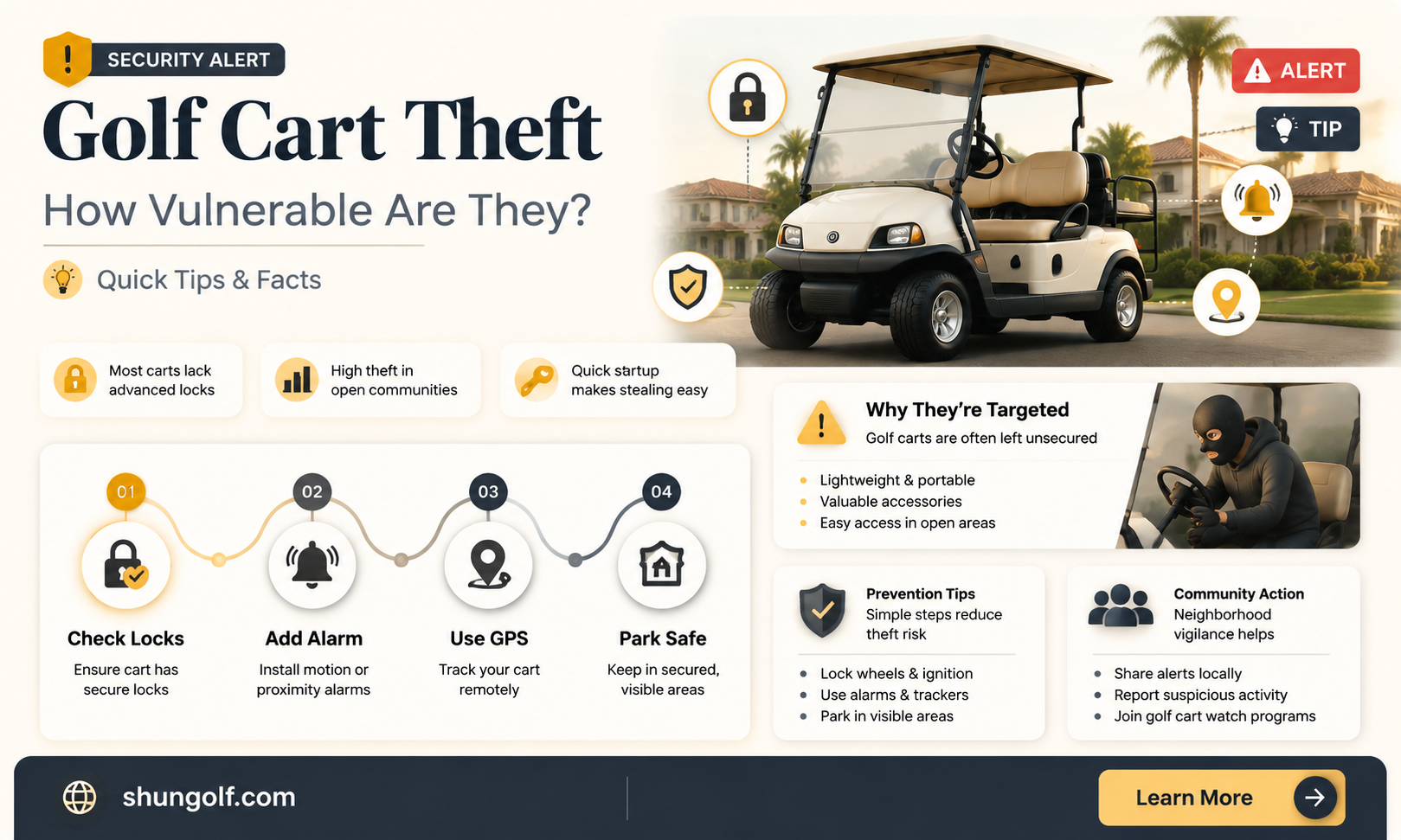 are golf carts easy to steal