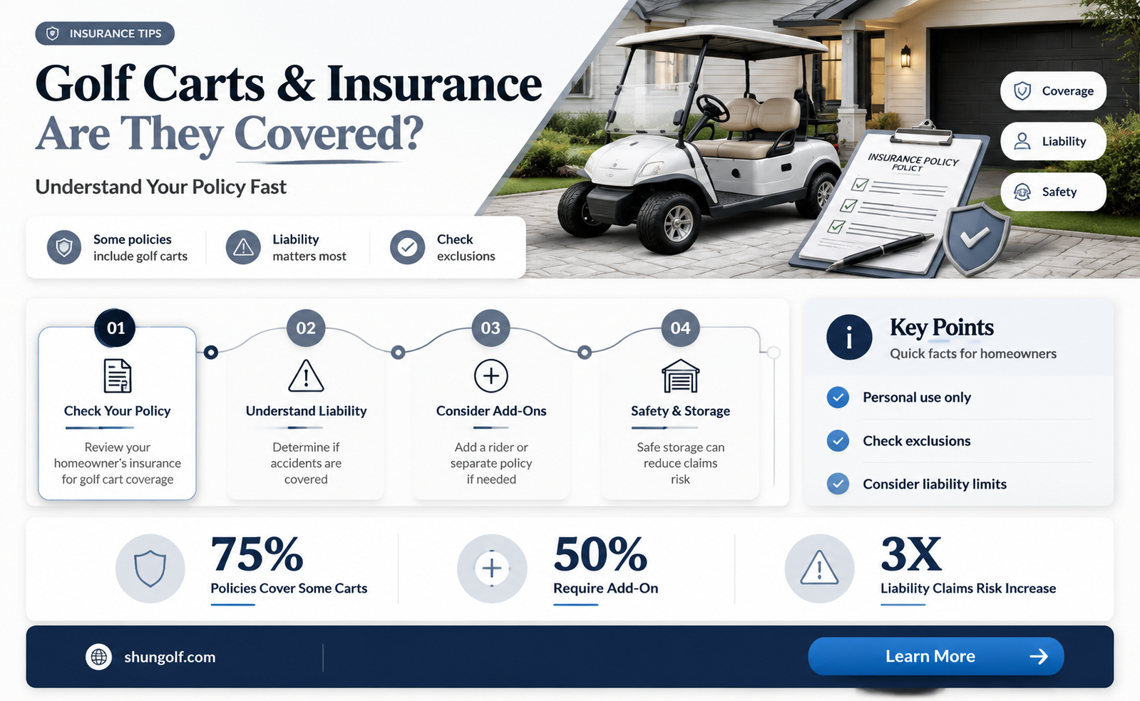 are golf carts covered under a homeowners policy