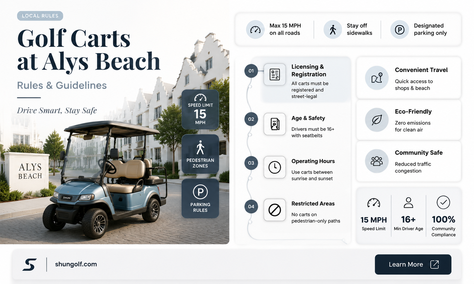 are golf carts allowed on alys beach