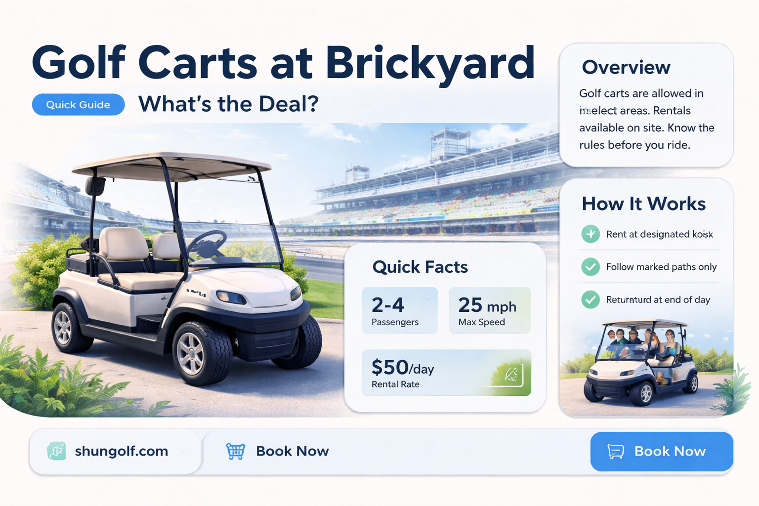 are golf cars allowed in brickyard