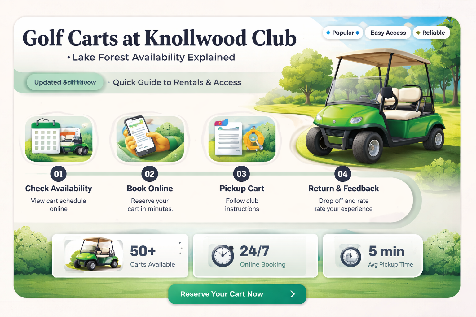are golf carts available at knollwood club lake forest