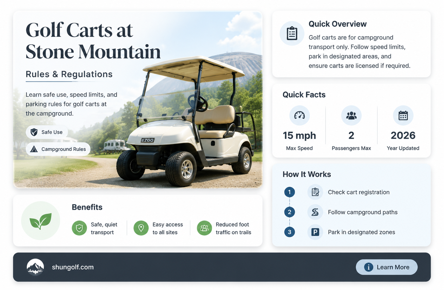 are golf carts allowed at stone mountain campground