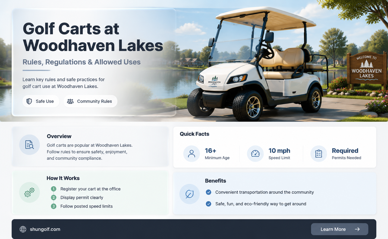 are golf carts allowed at woodhaven lakes