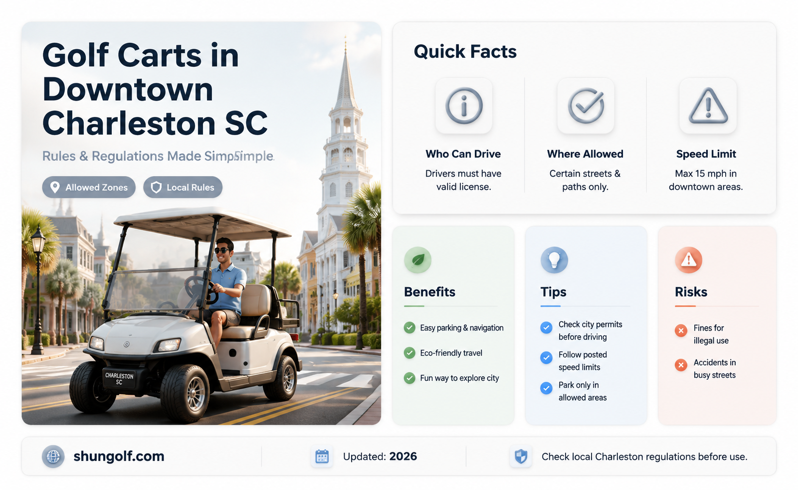 are golf carts allowed in downtown charleston sc