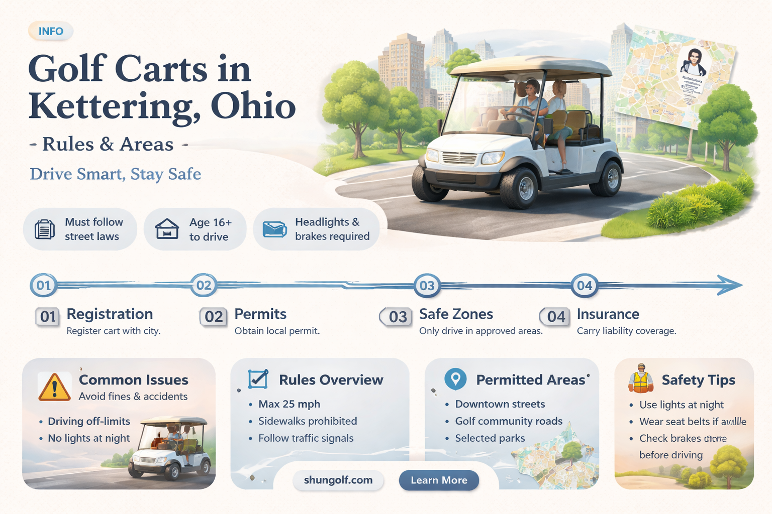 are golf carts allowed in kettering ohio