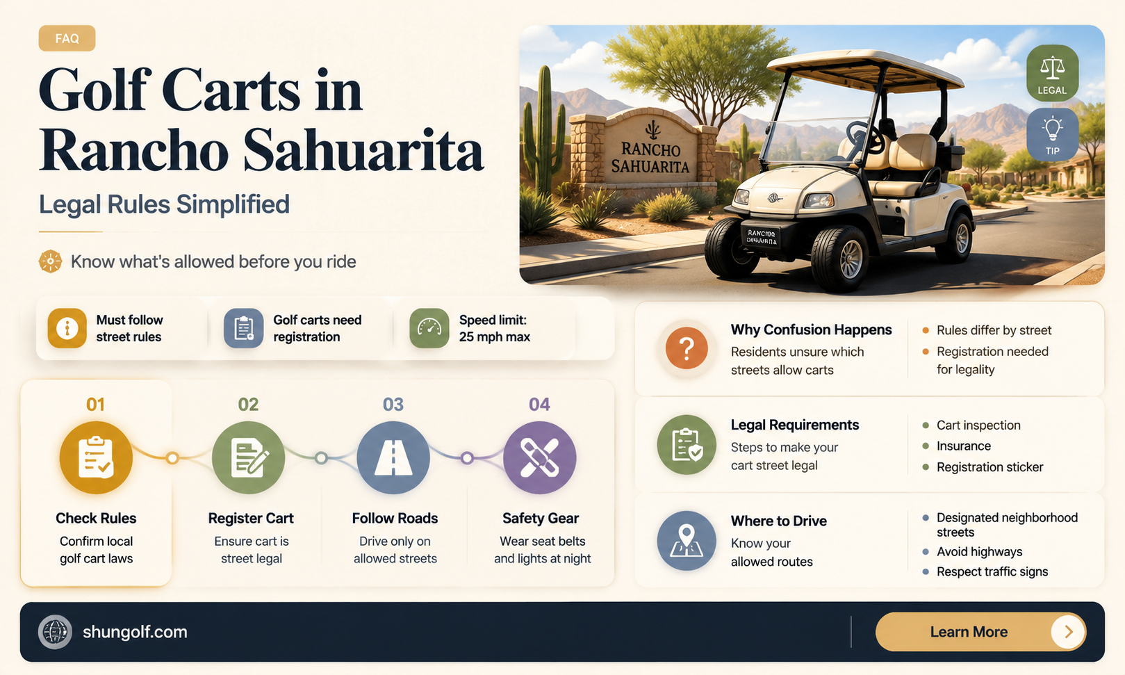 are golf carts legal in rancho sahuarita az