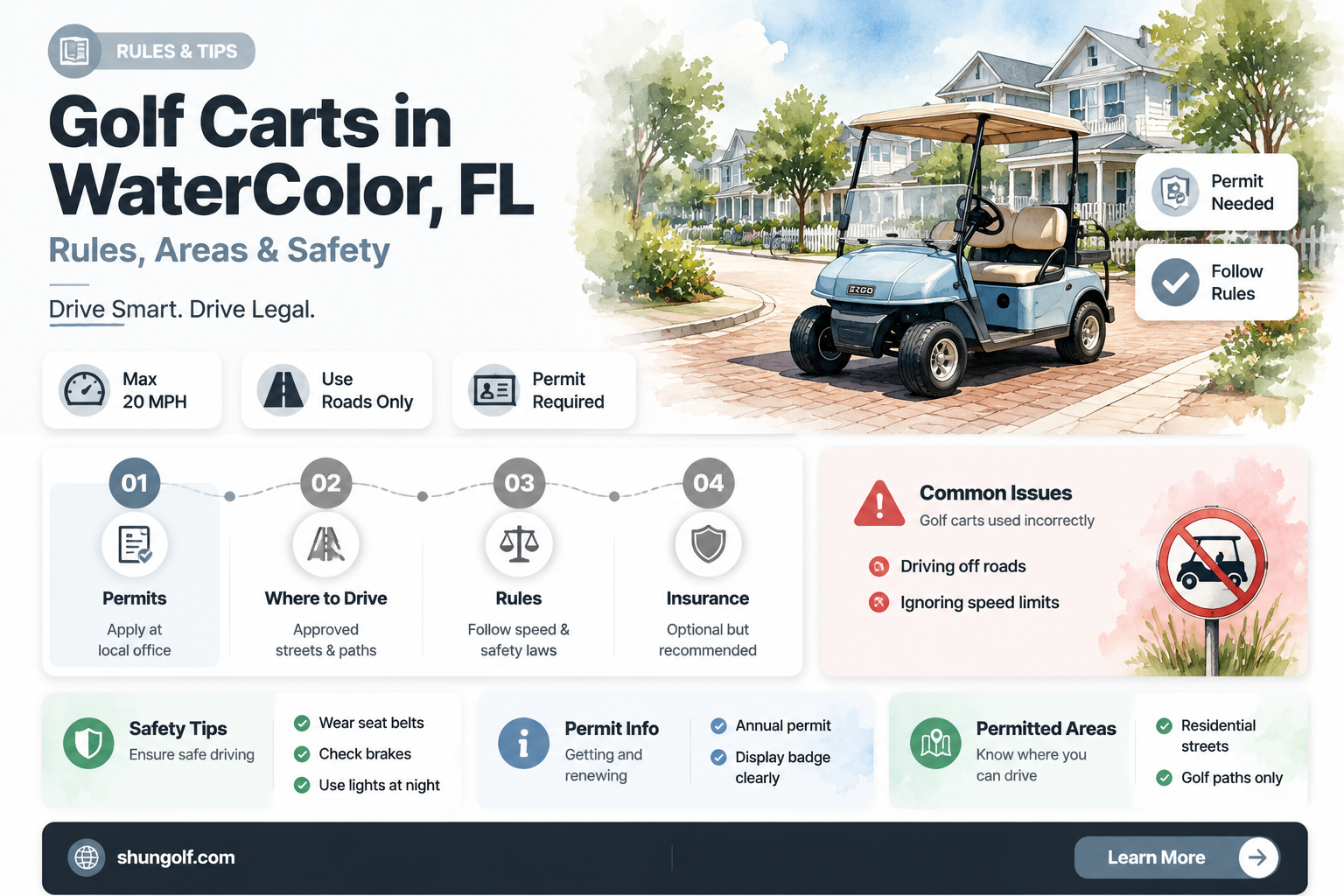 are golf carts allowed in watercolor fl