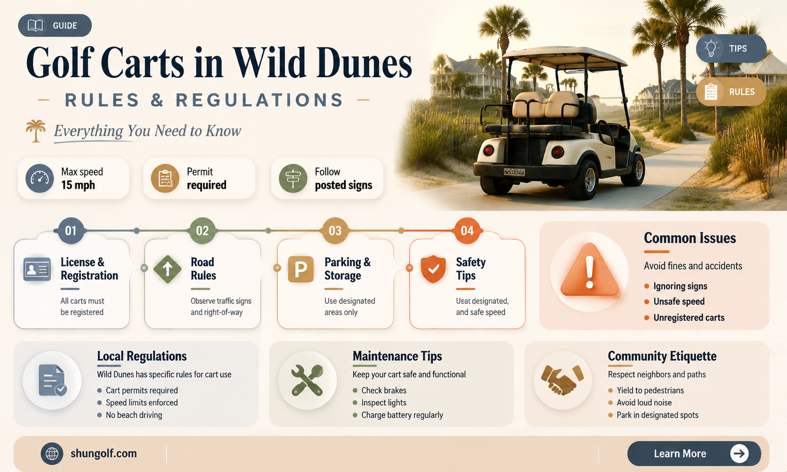 are golf carts allowed in wild dunes